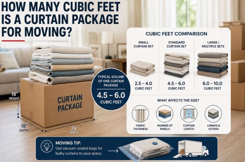 How Many Cubic Feet Is a Curtain Package for Moving?
