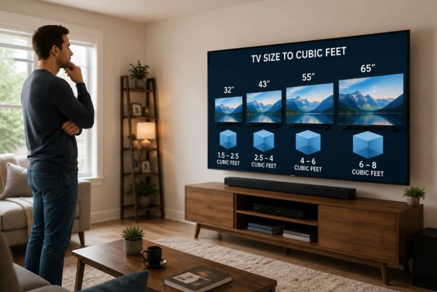 How Many Cubic Feet Is a Television Based on Screen Size?