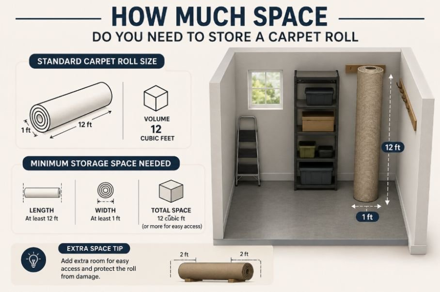 How Much Space Do You Need to Store a Carpet Roll?