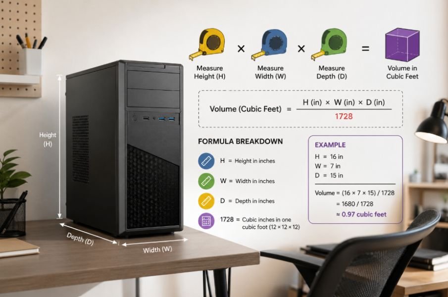 How to Calculate a Desktop Computer's Cubic Feet