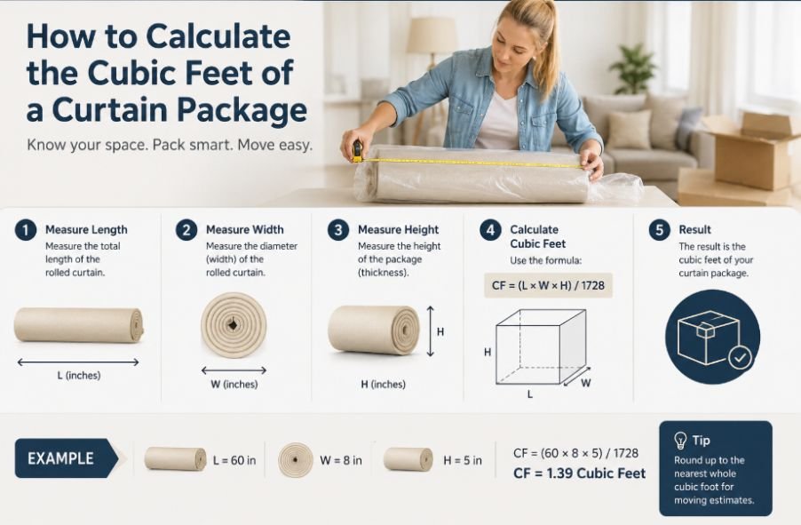 How to Calculate the Cubic Feet of a Curtain Package
