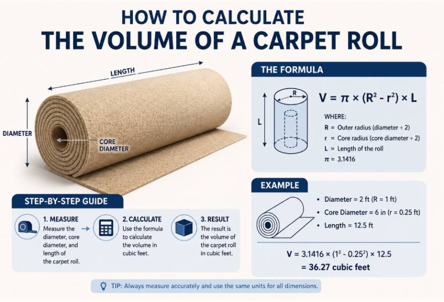 How to Calculate the Volume of a Carpet Roll
