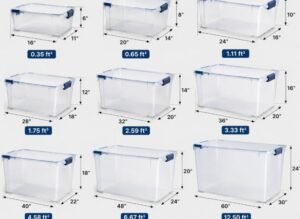 What Are Common Plastic Container Sizes in Cubic Feet?