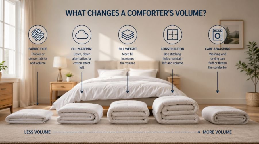 What Changes a Comforter's Volume?