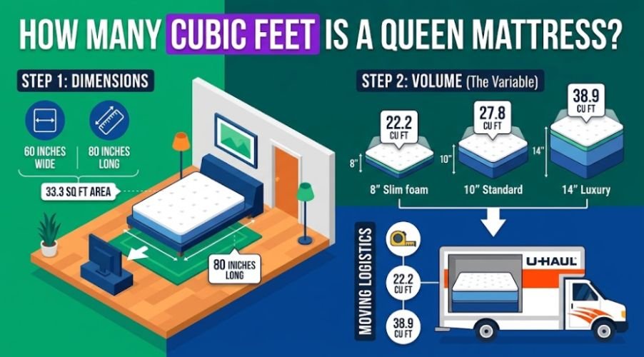 Calculating Queen Mattress Volume Step-by-Step