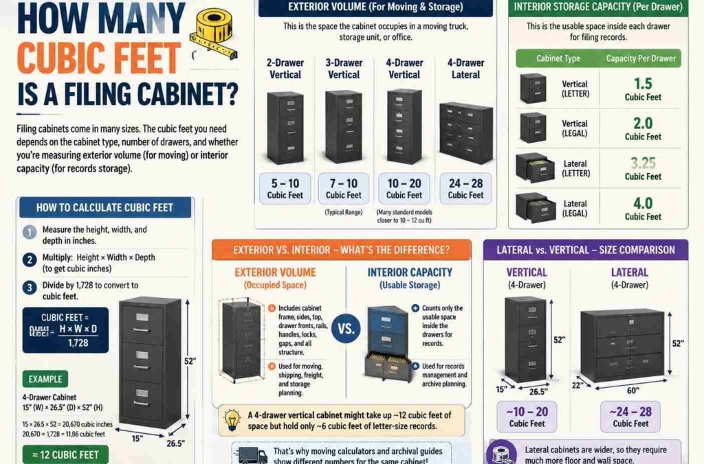 How Do I Calculate Filing Cabinet Cubic Feet?