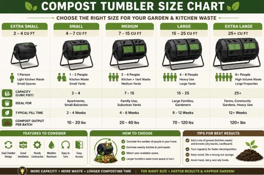 Compost Tumbler Size Chart