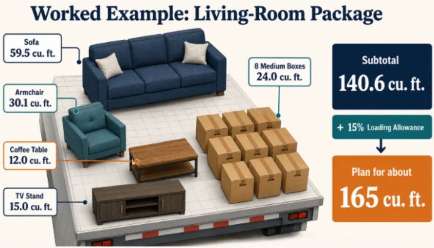 Furniture Moving Package Cubic Feet Estimates