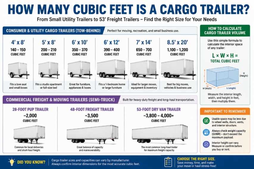 How Do You Calculate Cargo Trailer Cubic Feet?