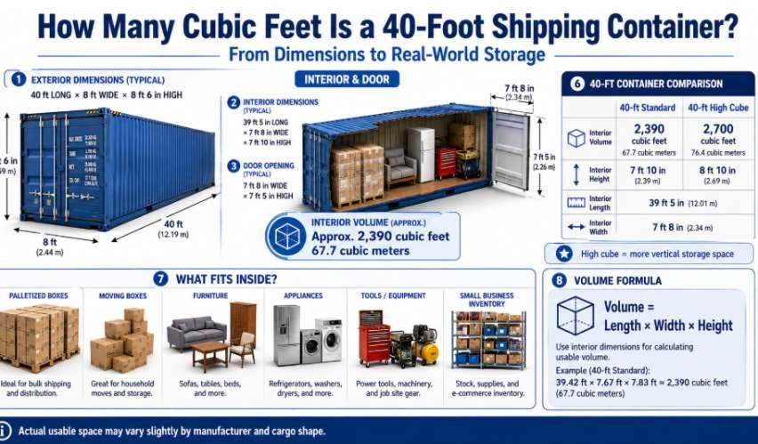 How Many Cubic Feet Is a 40-Foot Shipping Container? From Dimensions to Real-World Storage