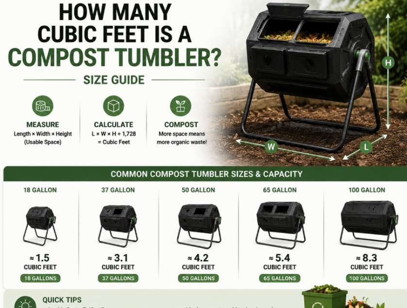 How Many Cubic Feet Is a Compost Tumbler? Size Guide