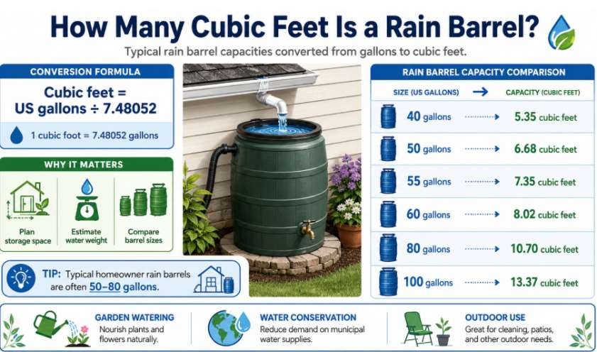 How Many Cubic Feet Is a Rain Barrel? Capacity Revealed