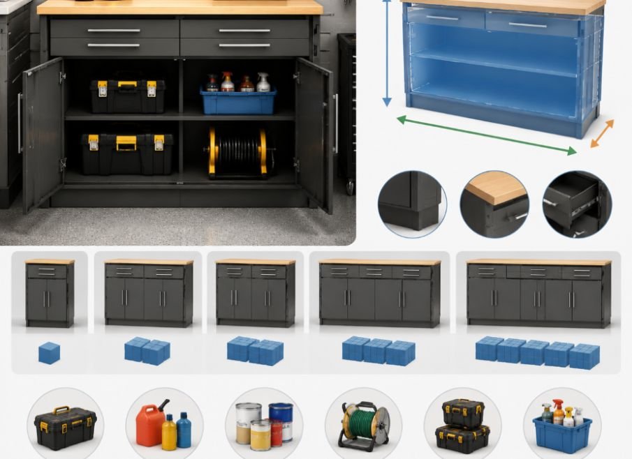 How Much Capacity Does a Base Garage Cabinet Have?