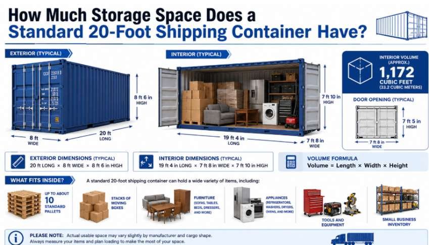 How Much Storage Space Does a Standard 20-Foot Shipping Container Have?