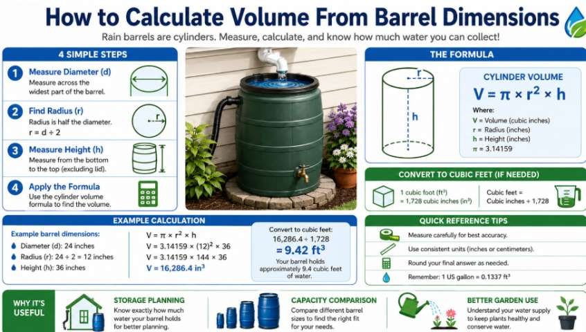 How to Calculate Volume From Barrel Dimensions