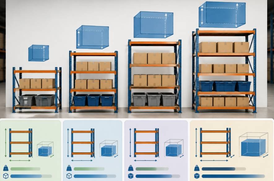Typical Warehouse Shelf Capacity by Size
