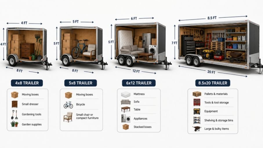 What Can Fit Inside Different Cargo Trailer Sizes?