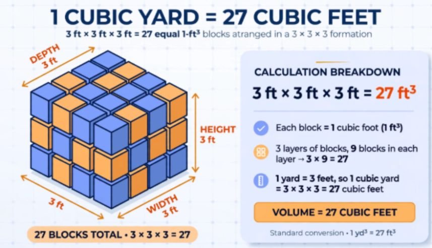 Why One Cubic Yard Equals 27 Cubic Feet
