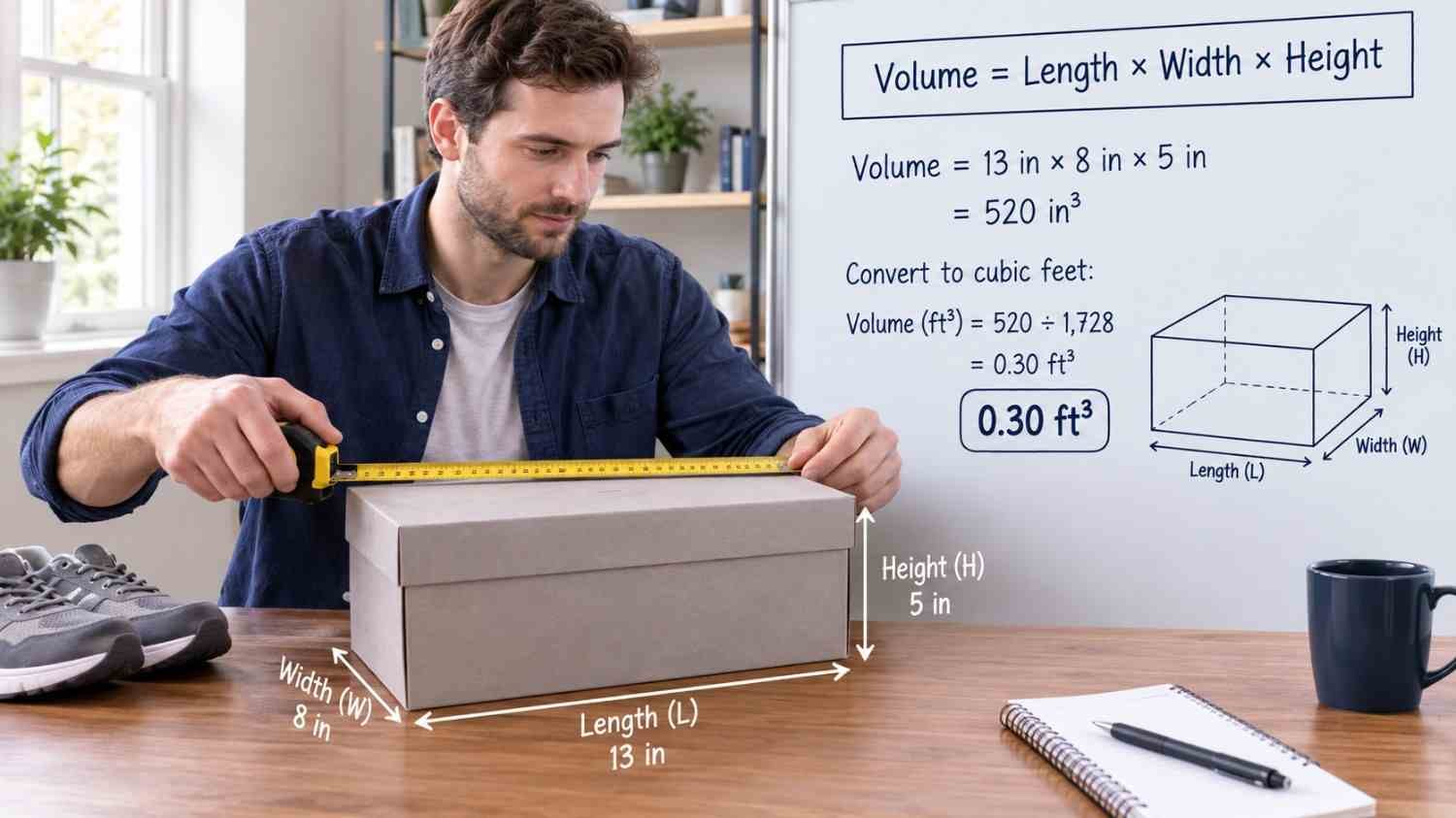 How to Calculate Shoe Box Volume