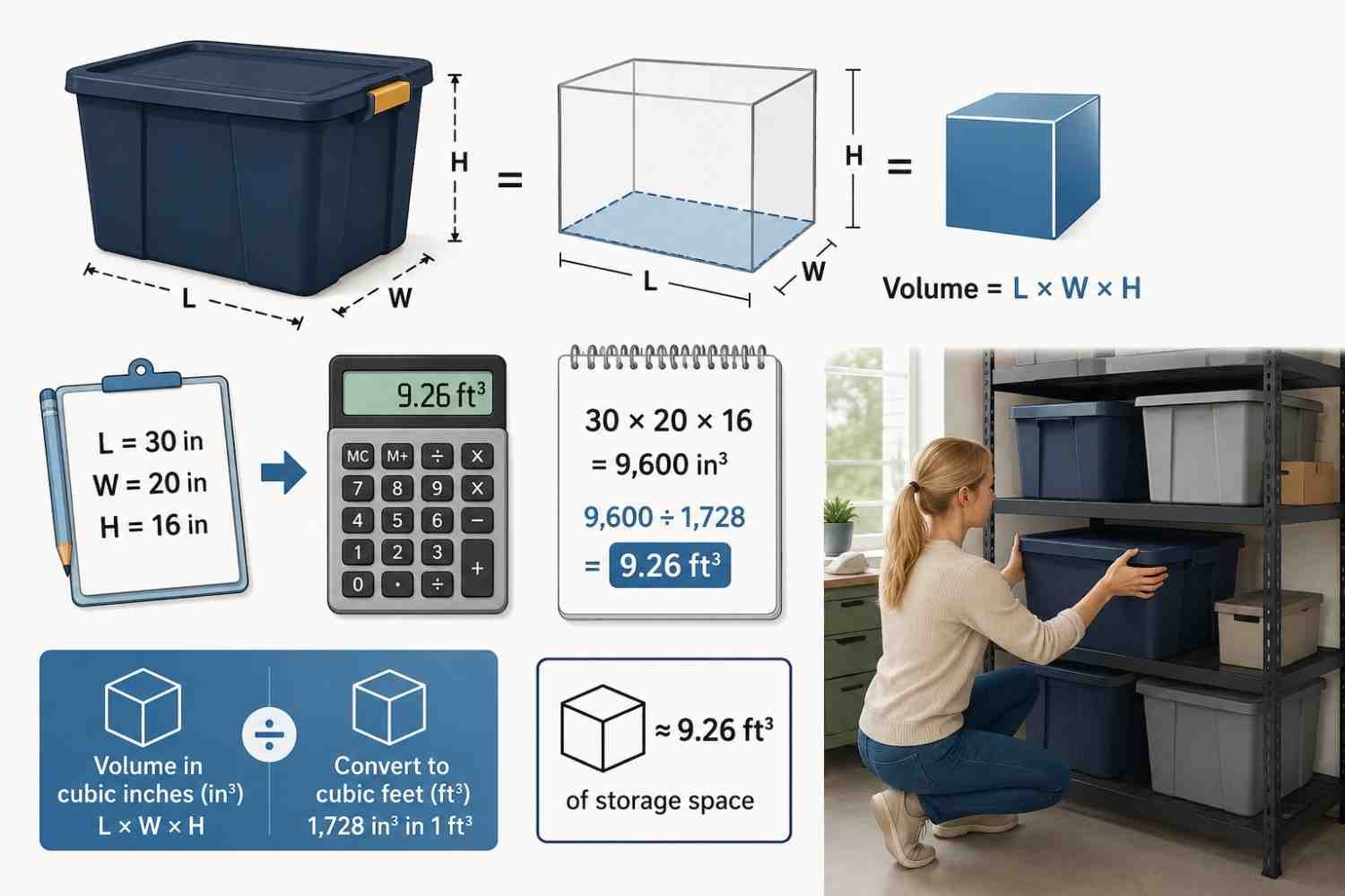 How to Calculate the Cubic Feet of a Storage Bin