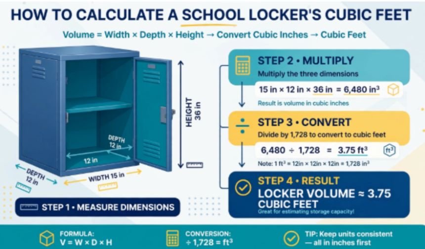 School Locker Volume by Size
